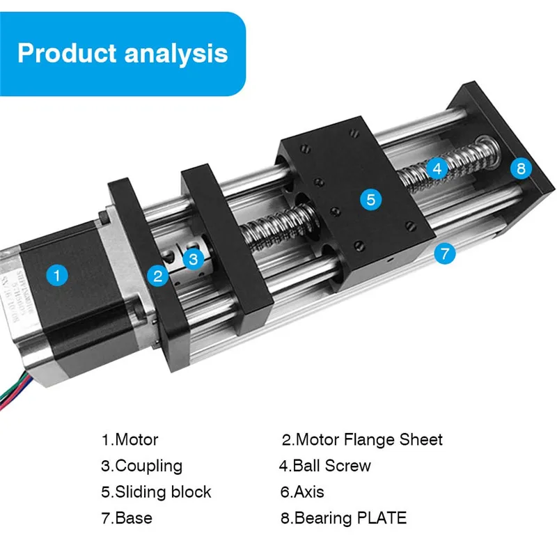 Ball Screw Linear Rail Guide Long Stroke 600mm With GGP Ball Screw 1610 Stepper Motor CNC Slide Module Work Milling Machining  (8)