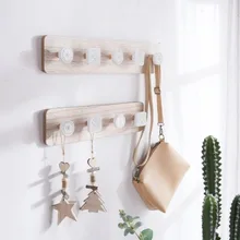 Деревянные вешалки для декора в скандинавском стиле, вешалка для ключей ручной работы, крючок для подвесных ключей, шляп и пальто, аксессуары для украшения дома