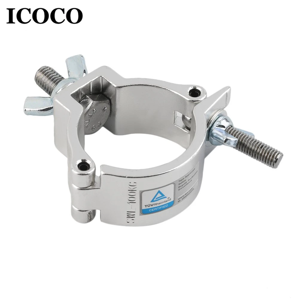 

ICOCO 100kg 48-51mm Alumimun Alloy Round Clamp Hanger Hook Bracket Stage Durable Heavy Duty Hook Theatre Lighting Kit Drop Ship
