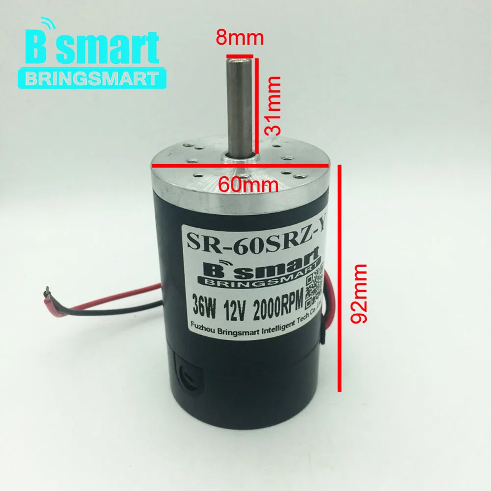 

Bringsmart 60SRZ-Y Miniature permanent magnet DC motor 12V 24Vspeed motor 4000rpm small motor high speed brush motor