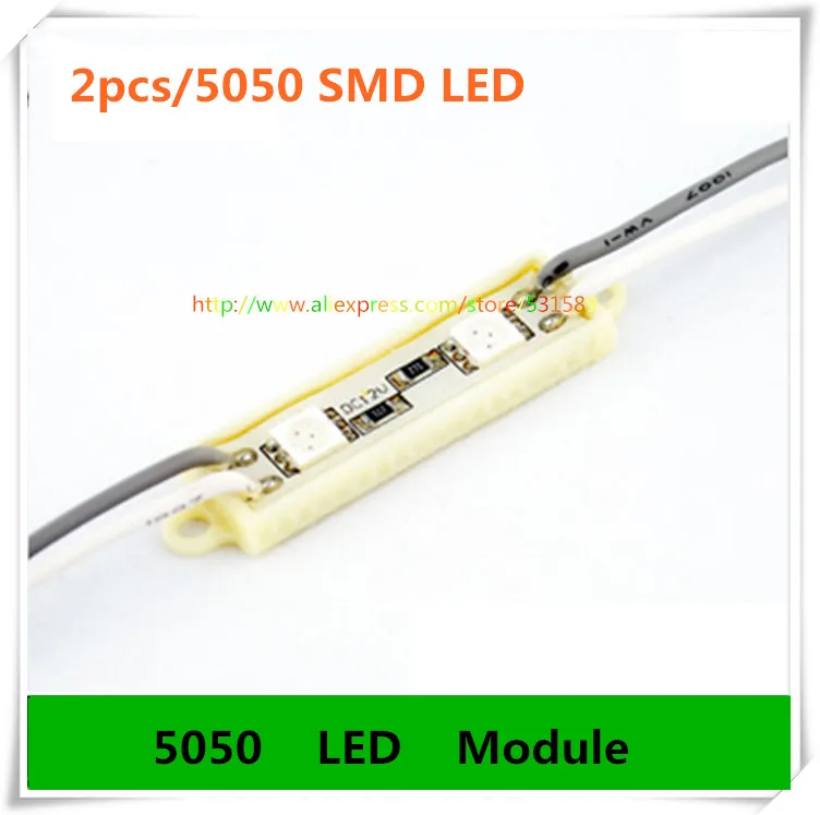 

LED Module for LED advertising signs and channel letter Single Color 2 pcs SMD 5050 39mmX12mm Waterproof DC12V 500PCS