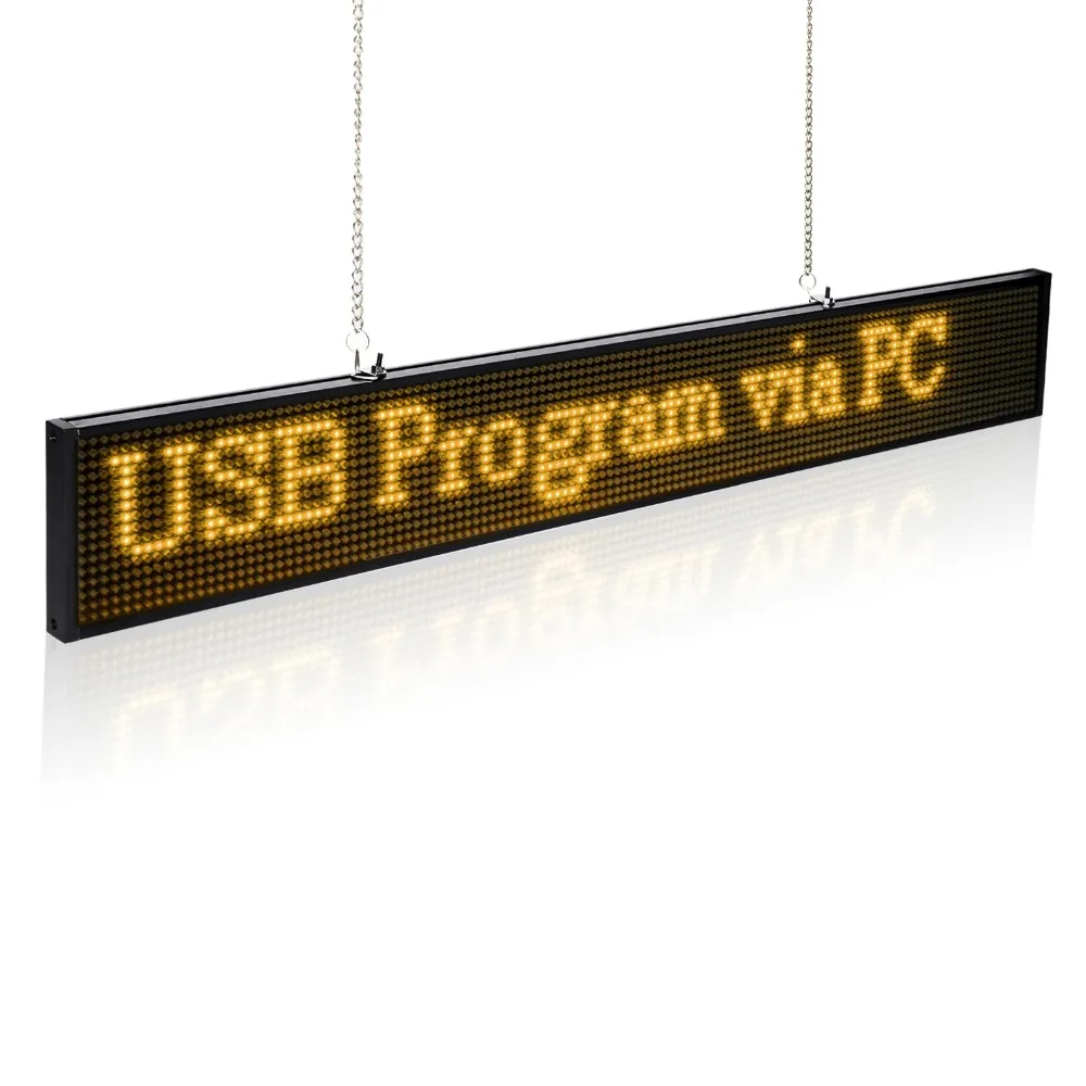 34CM SMD P5mm Led display module yellow blue green white Programmable Scrolling Message LED Sign Board (Yellow)2