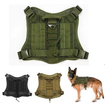 

Military Tactical Dog Harness K9 Working Dog Vest Nylon Bungee Leash Lead Training Running For Medium Large Dogs