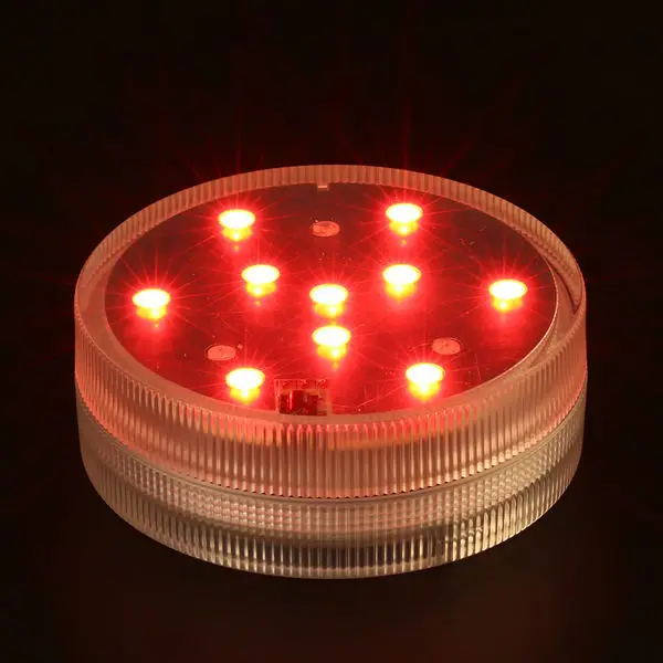 12 шт./лот RGB погружные светодиодные фонари AAA Батарея работает Водонепроницаемый LED Акцент Огни для Освещение до ваза, миска, fish Tank