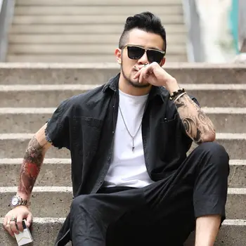 

Spring & summer new street style denim shirts men casual shirt male cowboy shirt fashion men denim sleeveless shirt S2182