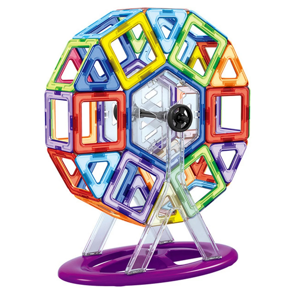 46PCS Big Size Ferris Wheel Magnetic Designer Construction Toys Set Magnet Building Blocks Educational Toys For Children Gift