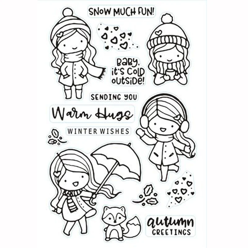 

KLJUYP Lovely Girls Clear Stamps Scrapbook Paper Craft Clear stamp scrapbooking KL160