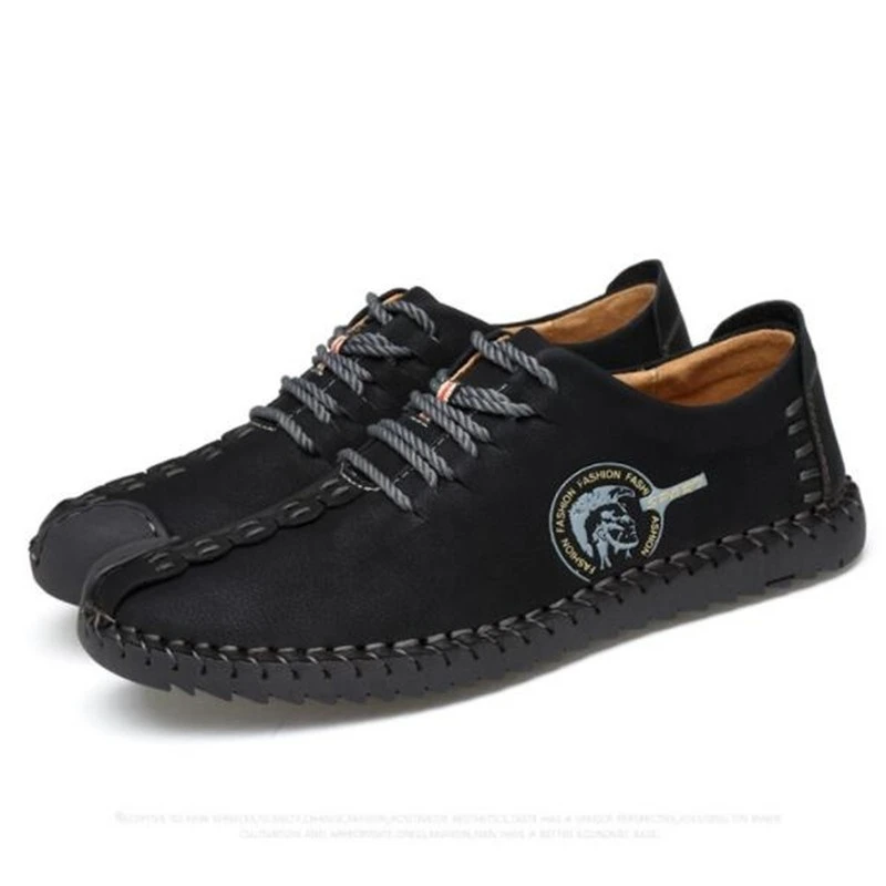 Men Casual Leather shoes Fashion Vintage Handmade Sewing Male Flats Split Leather Popular Business shoes zapatillas hombre 03 Men Casual Leather shoes Fashion Vintage Handmade Sewing Male Flats Split Leather Popular Business shoes zapatillas hombre 03