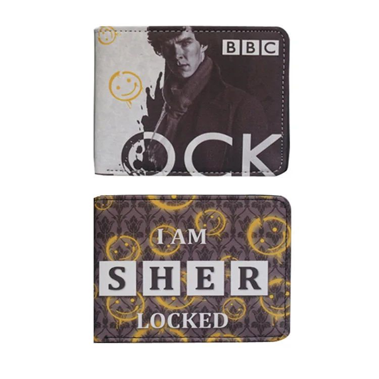 

Comics Bioworld Sherlock Purse Popular Movie Sher Locked Print Wallet with Zipper Coin Pocket Sherlock Holmes Short Wallets