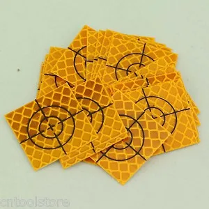 

20pcs Yellow Reflector Sheet 30 x 30 mm Reflective Tape Target for Total Station