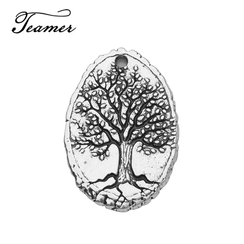 

Teamer 10PCS Metal 3D Engraved Tree of Life Charms Antique Silver Pendants for Necklace/Bracaelet Making Accessories Best Gifts
