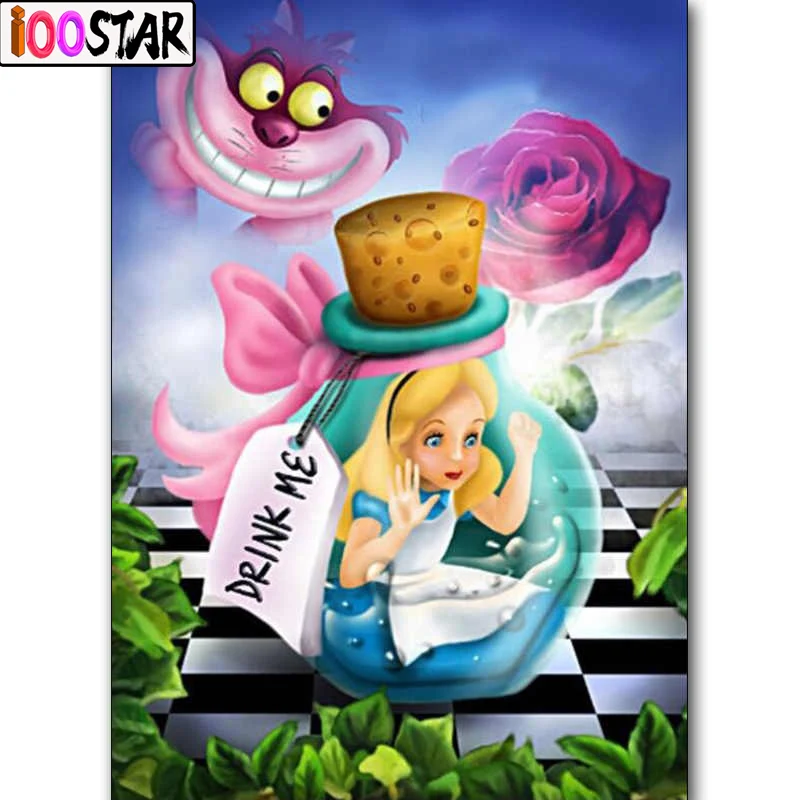 

5D DIY diamond Painting Cross Stitch Alice in Wonderland Full Square/Round drill Diamond Embroidery Mosaic Rhinestone Gift