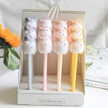 12 шт./партия, креативная маленькая ручка для пресной воды, для девочек, сердце, пипи, крыса, гелевая ручка для офиса, ручка для подписи 0,5 мм