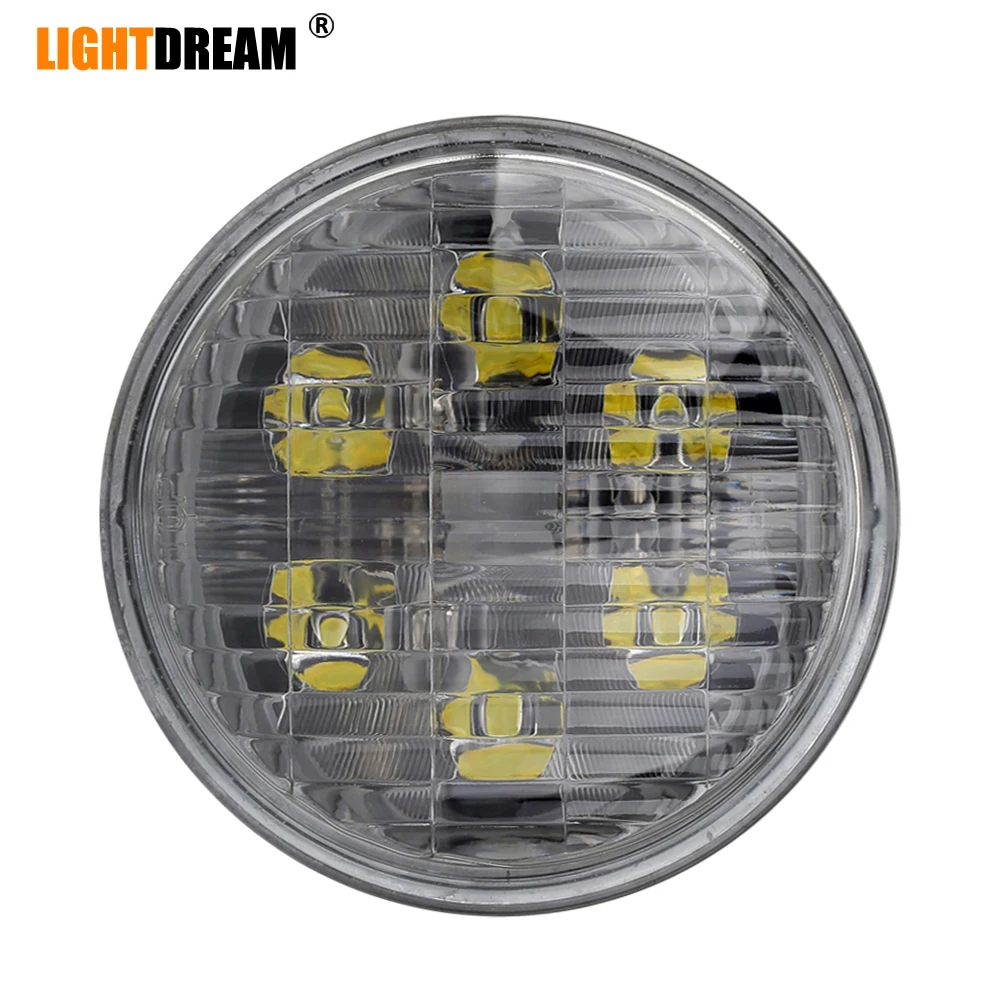 

Par 36 Round LED Sealed Beam 18W Headlight For Tractors LED PAR36 LED Work Light Cross Lens Replace 4411 GE4502 x1pc
