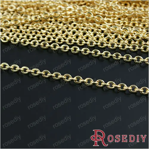 

Wholesale Width 1.5mm Gold color Copper Flat Soldered Link Chains Diy Jewelry Findings Accessories 5 Meter(JM6472)