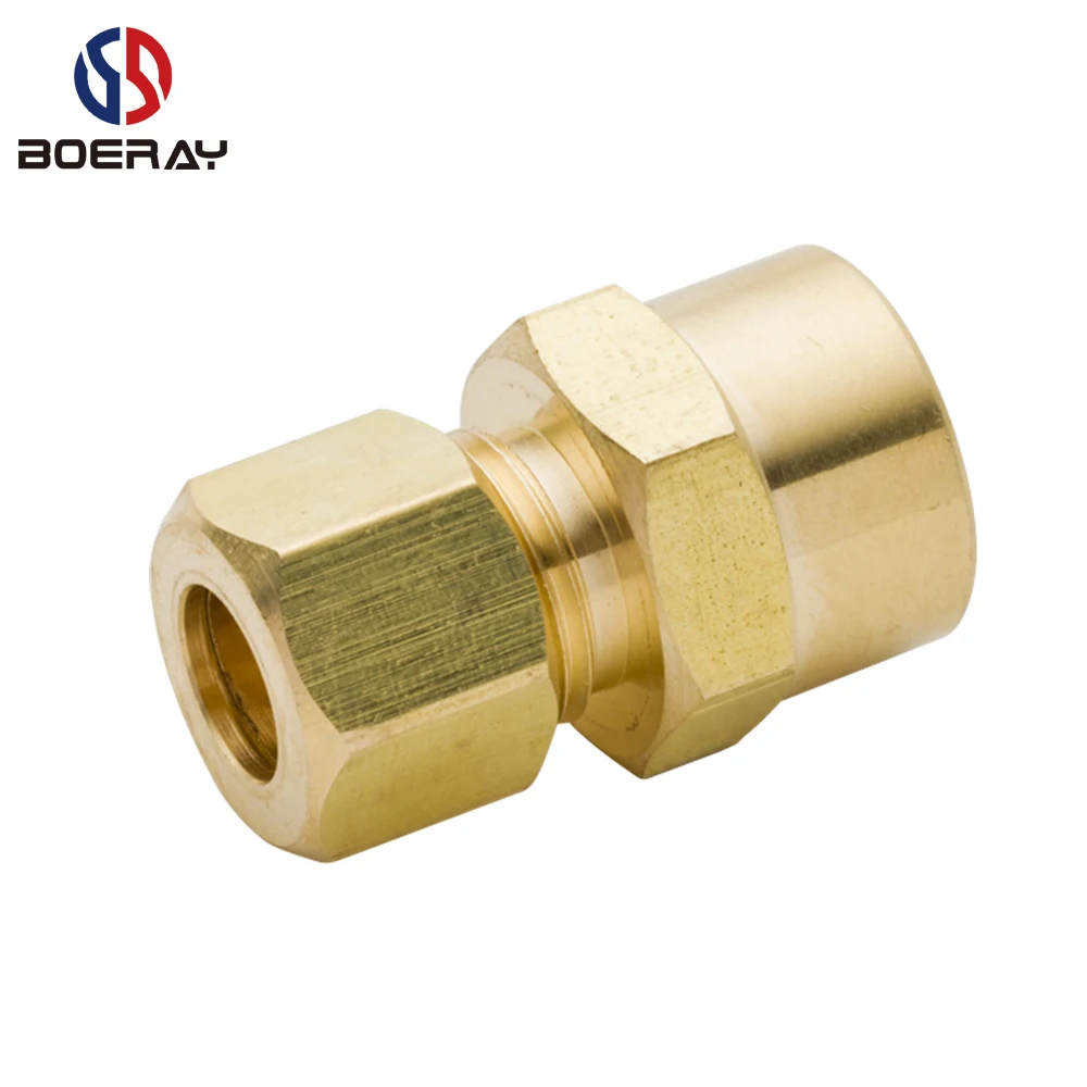

2pcs Brass Pipe Hose Compression Fitting with NPT Female Connector 1/8" 3/16" 1/4" 5/16" 3/8" 1/2" 5/8"(Model:66)