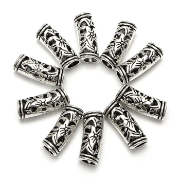 

10Pcs 5mm Hair Braid Silver Dread Dreadlock Bead Alloy Spacer Cuff Hole Clip Micro Rings Tube For Hairbraid Hairstyling Tool