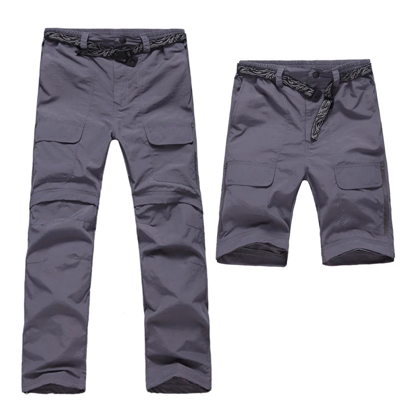 JACKSANQI de verano de los hombres desmontable rápido seco Trekking pantalones al aire libre de los hombres transpirable escalada Pantalones Hombre Pantalones RA075