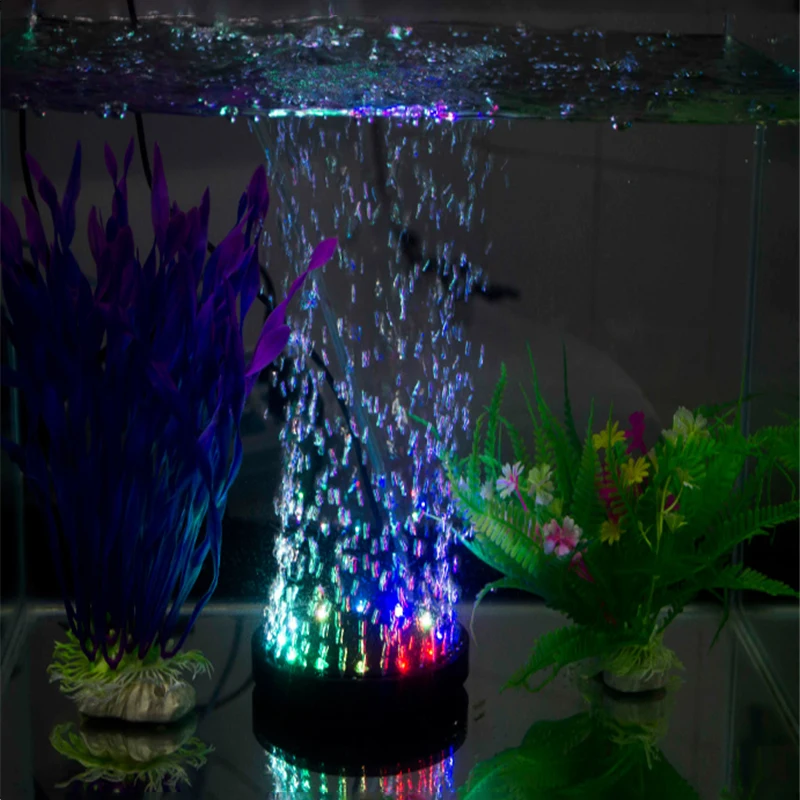 

220V 12 LED Underwater Light Waterproof Intelligent Automatic Color Change Fish Tank Light Oxygenation Effect Diameter 12.5 CM