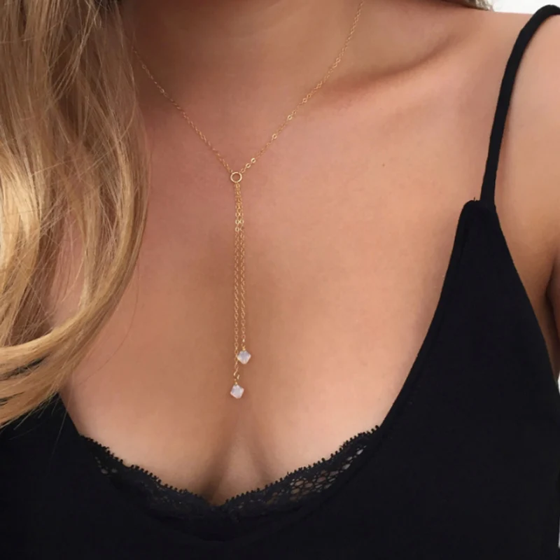 

Hot Gold Silver Color Crystal Choker Necklace For Women long Pendant Female fashion jewelry collier femme