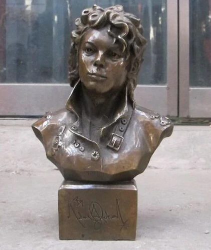 

Shipping 10.5"Western Art Bronze sculpture Michael Jackson KING OF THE POP Musical Statue Statue