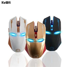 KuWFi Железный человек Беспроводная игровая мышь 2,4G с USB нано-приемником для ноутбука, компьютера, Macbook, ноутбука, 3 dpi регулировки уровней
