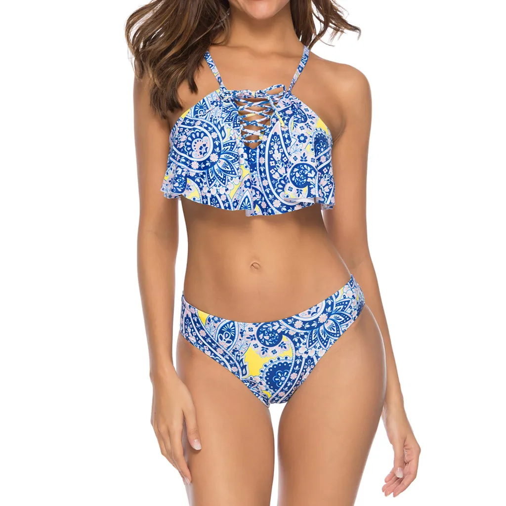 TELOTUNY Ladies Swimsuit Women Bohemian Print Swimsuit Swimwear Bathing Monokini Push Up Padded Women Swimwear Fashion New Jan25