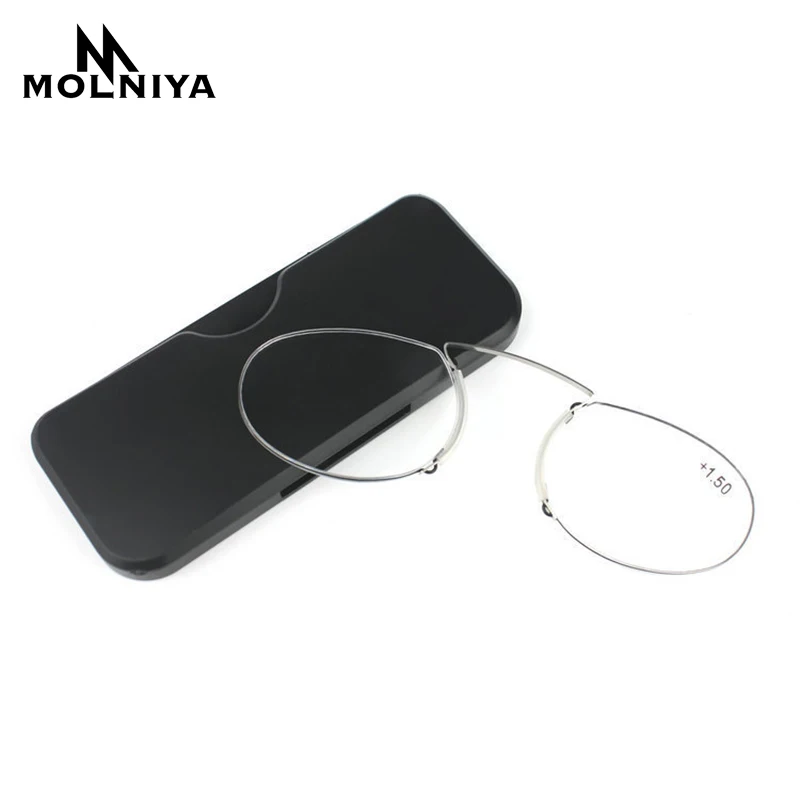 MOLNIYA Овальный зажим для чтения носа очки для мужчин и женщин универсальные очки бумажник портативный рецепт очки