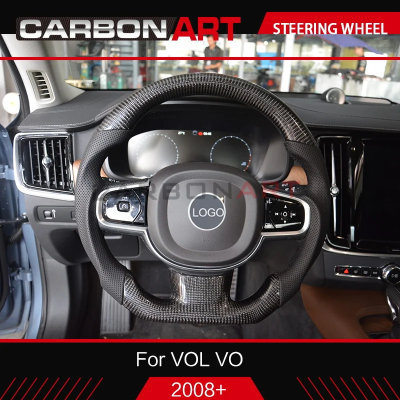 

Carbon fiber steering wheel for Volvo S60 S80L S60L S90X C60 V90 v40 V70 SUV XC60 S90 carbon interior styling for Volvo XC90 S40