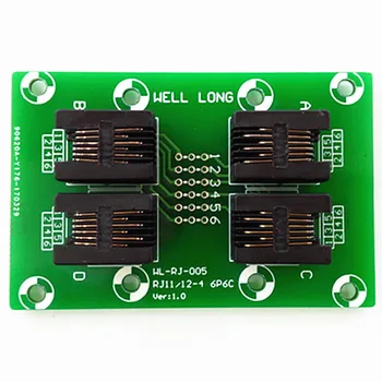 

RJ11/RJ12 6P6C Right Angle Jack 4-Way Buss Breakout Board, Terminal Block, Connector.
