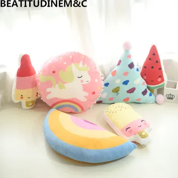 

INS Unicorn Plush Toy Ice Cream Sofa Pillow Cushion Children's Toys Children's Room Decoration Home Decoration Photo Props