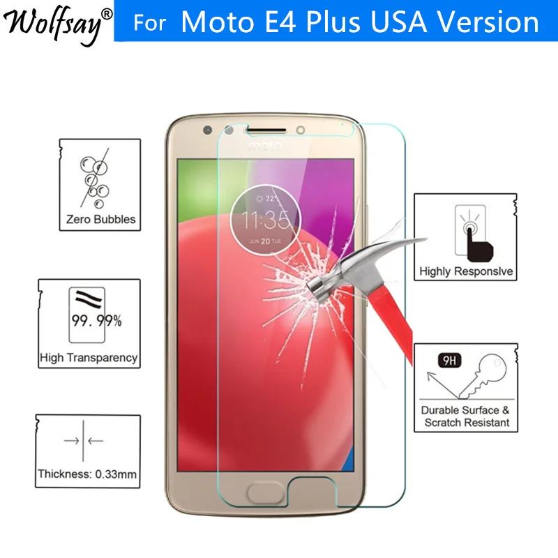 100% Original Película Protectora De Pantalla de Vidrio Templado para Motorola Moto E4 Plus 
