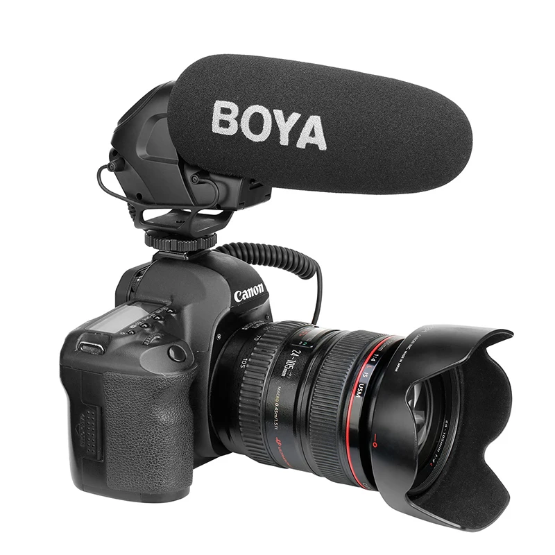 BOYA Студийный конденсаторный микрофон для цифровой зеркальной камеры Nikon Canon