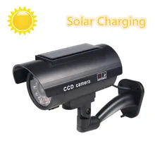 Поддельные камеры солнечной энергии Открытый Моделирование манекен камера водонепроницаемый безопасности CCTV Наблюдения Пуля с мигающий светодиодный светильник