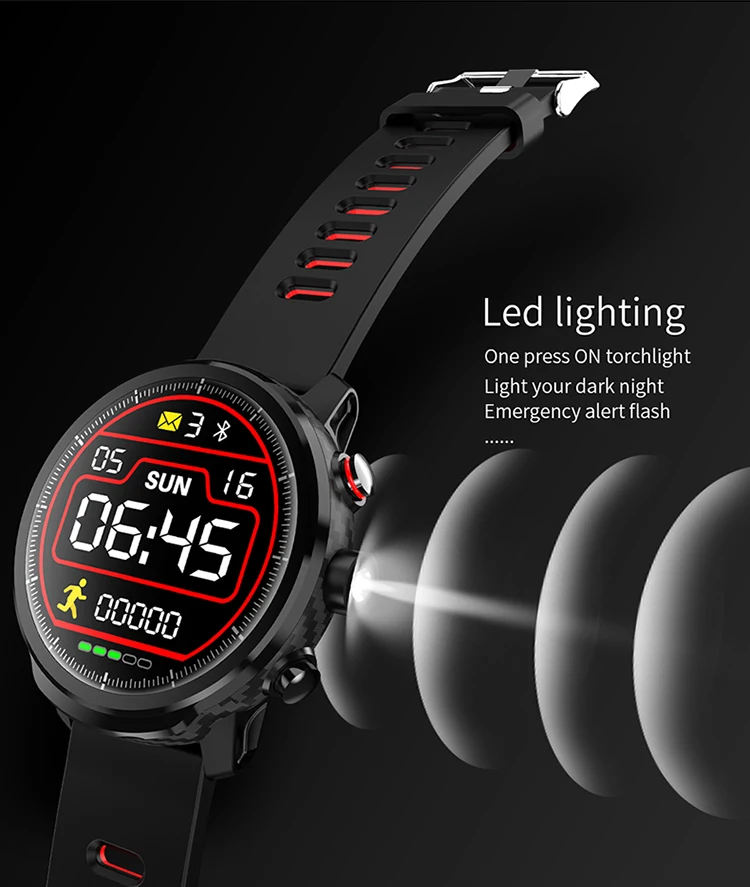 TKYUAN L5 цветной экран Смарт-часы динамический мониторинг сердечного ритма в режиме ожидания на 100 дней светодиодный светильник IP68 водонепроницаемый