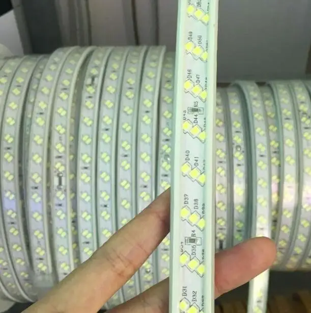 Водонепроницаемая светодиодная лента 220 В 2835 SMD 180 светодиодов/м трехрядная