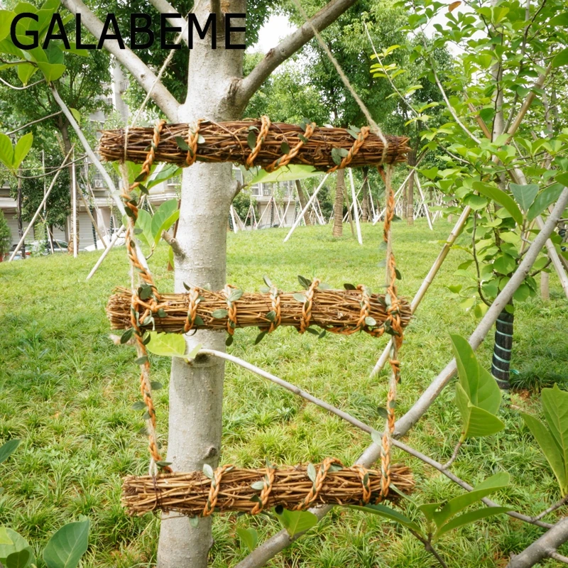 Galabeme 1 шт. натуральный ротанг подвесной Рождество День рождения Сельский