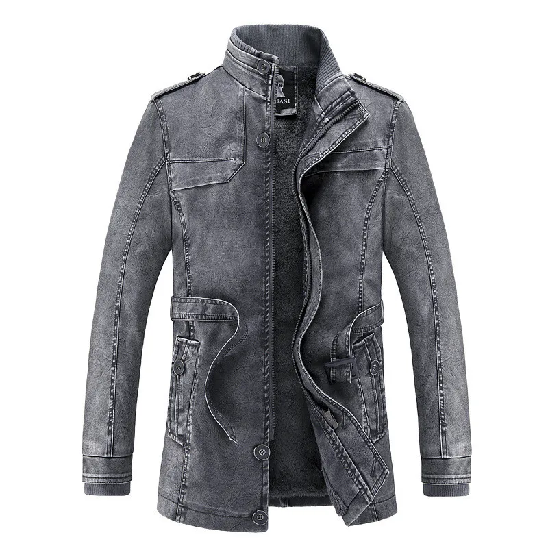 Новая зимняя куртка для отдыха, мужская кожаная куртка для мужчин, куртки, Униформа, модная эластичная мотоциклетная верхняя одежда - Цвет: Denim Blue