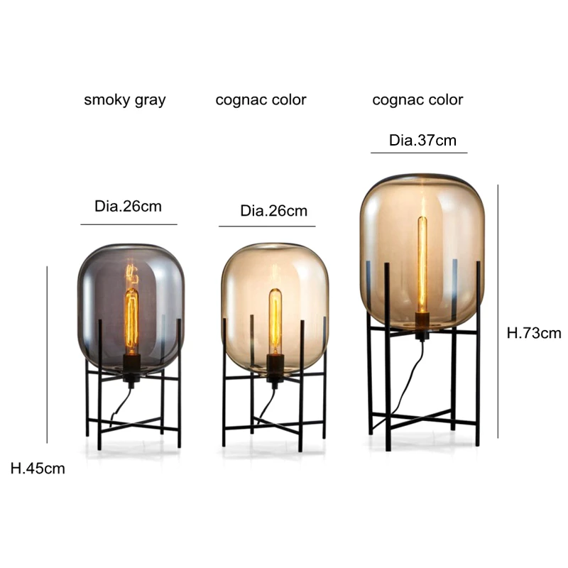 Candeeiro de Mesa Luz da Mesa Nova Chegada Criativo Simples Abajur Vidro Preto E27 Edison Arte Casa Loja Restaurante Decoração Iluminação 7 decorative lampshade