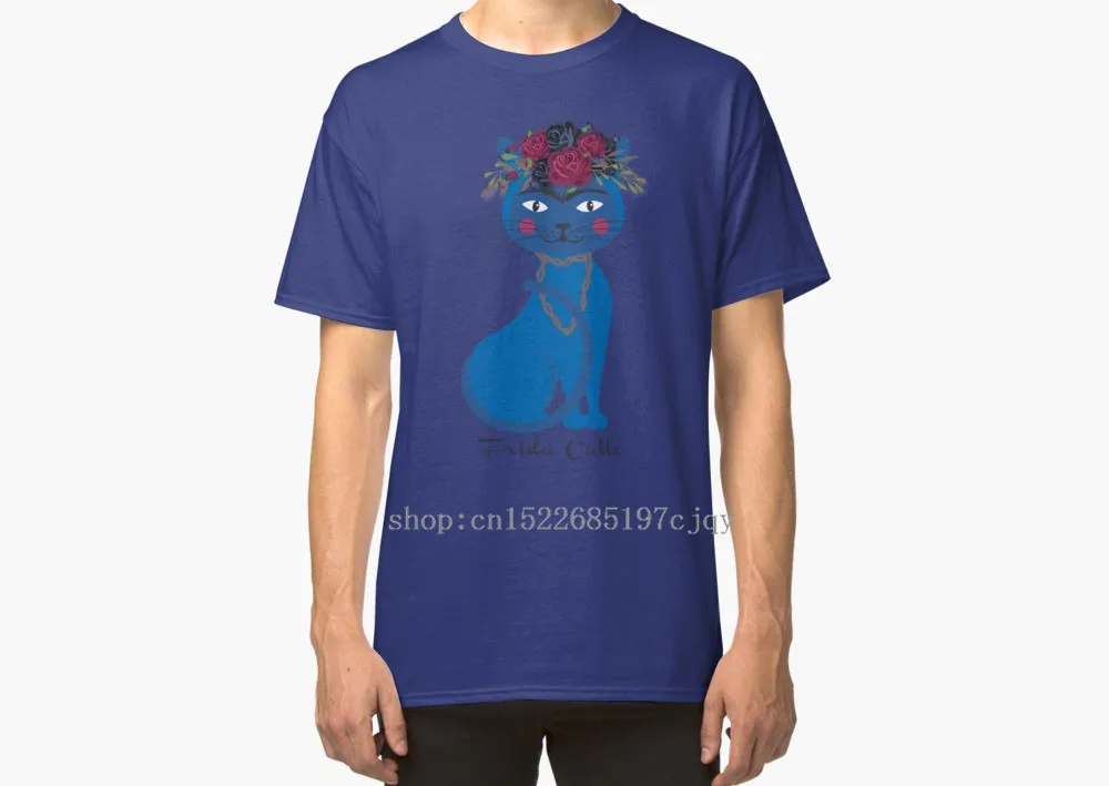2018 Новый Frida Cat Для мужчин с коротким рукавом хлопковая Футболка Размер S