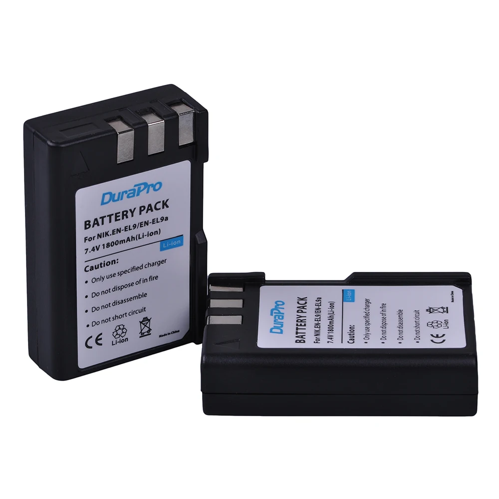 DuraPro 2pc EN EL9A EN EL9 ENEL9A Camera Lithium Battery Pack for Nikon