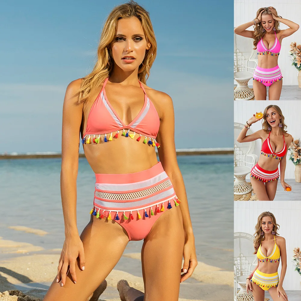 

Sexy Bikinis Print Push Up Bikini 2019 Summer Hot Sale Padded Bra Straps High Waist Swimsuit Swimwear Women Biquini Set S-XL