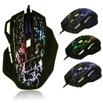 

Professional gaming mouse with adjustable 5600 dpi, breathing light computer mice, USB wired PC mouse, plug & play