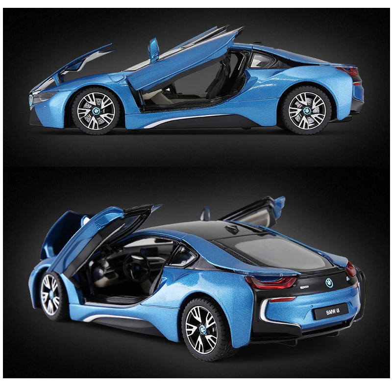 Rastar BMW i8 литая под давлением игрушечная модель автомобиля Горячие оригинальные литые под давлением металлические транспортные средства бесплатное колесо 1:24 коллекционные игрушки для мальчика подарок на день рождения