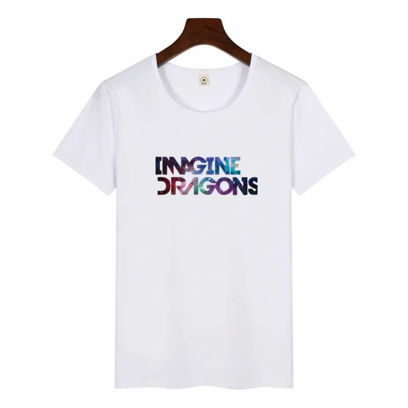 Summer Female Imagine Dragons Korean Style TShirt O-neck Hipster ShortSleeve Tops Unisex Streetwear Graphic Tees Women Harajuku - Цвет: p1413H-white