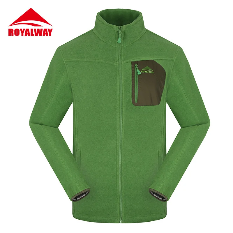 Мужские флисовые куртки ROYALWAY теплая зимняя ветровка флиса Innner ветровка Skiwear Новинка# RFLM1230E - Цвет: GN029 Green