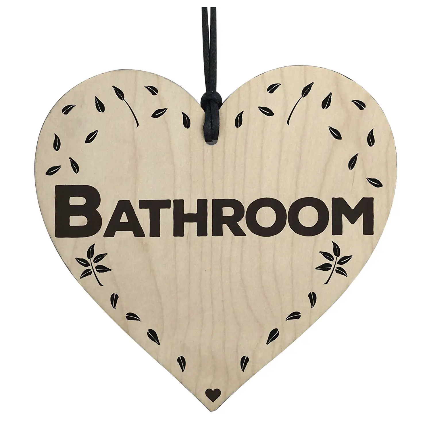 

HOT SALE Bathroom Wooden Hanging Heart Plaque Toilet Shabby Chic Home Decor Door Sign
