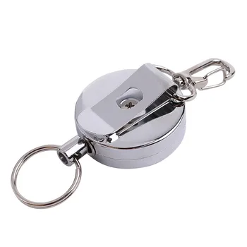 

Resilience Steel Wire Rope Elastic Keychain Sporty Retractable Alarm Key Ring Anti Lost Keychain Outdoor camping equipment