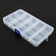 New Multicfuntional Plastic Removable Clear 15 Slots Plastic Storage Field Case Fishing Lure Bait Hooks Jewellery Container