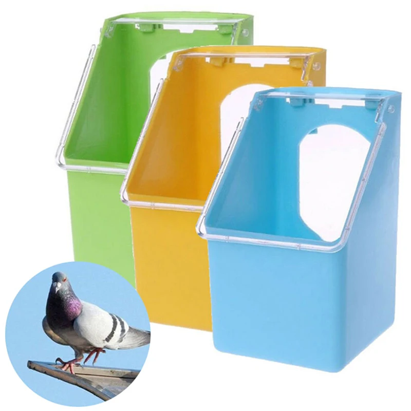 Practical Bird Feeder Anti Splash Feeding Bowl Box Splash Proof Cage Parrot Pigeon Budgie Drink Water Feeding Equipment Plastic